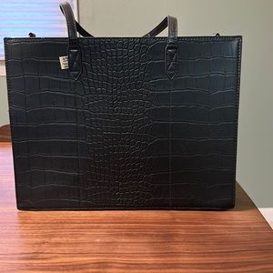 BEIS Work Tote in Black Croc